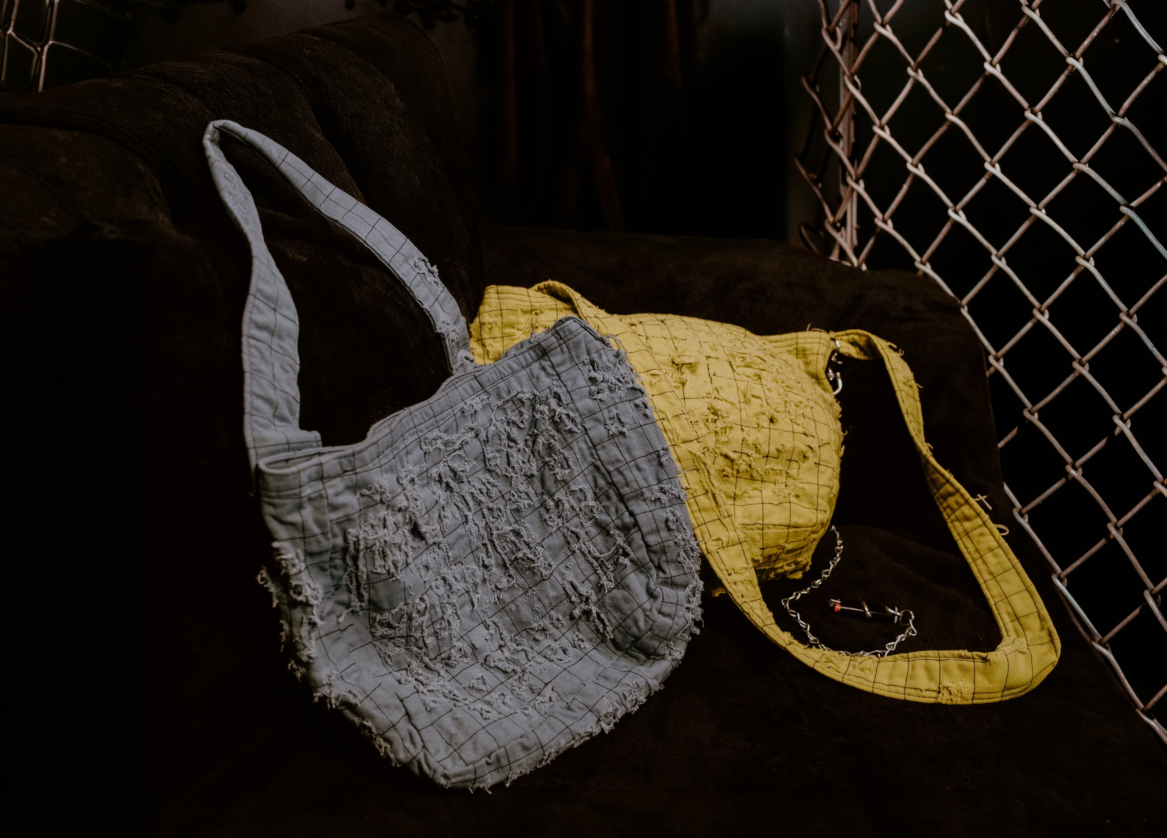 Distressed Sashiko Tote Bag